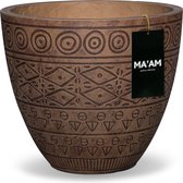 MA'AM Fay bohemian stijl bloempot D27xH24cm bruin - vorstbestending met afwateringsgat voor buiten of binnen