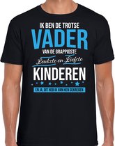 Trotse vader / kinderen cadeau t-shirt zwart voor heren - Verjaardag / Vaderdag - Cadeau / bedank shirt XL