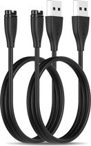 Pack de 2 - Câble de charge Garmin - 1,5 m - Compatible avec Garmin Fenix, Forerunner, Approach, Quatix, Vivoactive, Vivomove, Instinct, Venu - Chargeur de câble de charge USB - Zwart