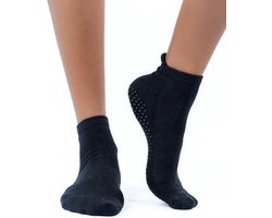 Topsocks yoga sokken met badstof zool en ati-slip nopjes kleur: zwart maat: 35-40