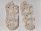 Alpaca sokken beige - One size - Enkelsokken - Schattige alpaca sokken