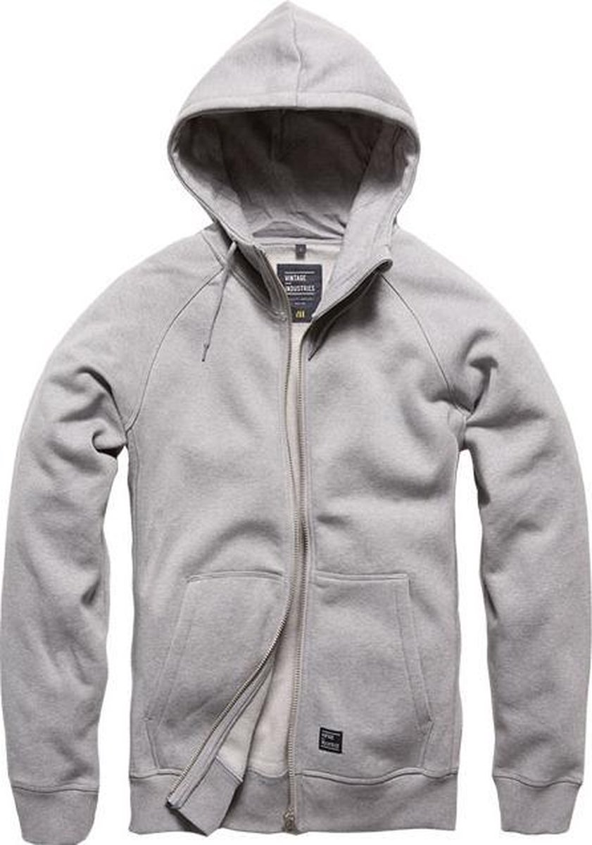 Vintage Industries Basing hooded zip sweater heather grey XL