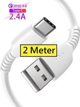 USB Data en Oplaadkabel – USB-C - 2M Kabel - 2.4A Snellaadfunctie - USB Charging Cable - Oplaadkabel Samsung - Samsung Oplader - Samsung Oplaadkabel - Samsung Oplaadkabel