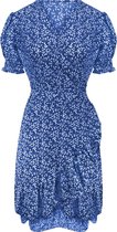 Pofmouw Leaf Dress Kobalt Blauw