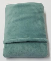 little feet - baby - winter dekentje - 100 x 75 cm -  oud groen wellness fleece -WIEG - KINDERWAGEN