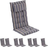 Blumfeldt Sylt Tuinkussen - stoelkussen - hoofdkussen - hoge rugleuning -  50 x 120 x 9 cm - overtrek van UV bestendig polyester