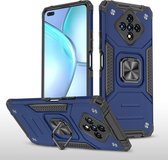 Voor Infinix Zero 8 Magnetic Armor Schokbestendig TPU + pc-hoes met metalen ringhouder (blauw)