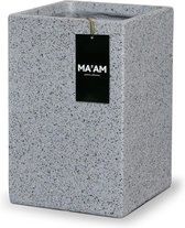 MA'AM Leah - hoge plantenbak - 31x43,5 - grijs - vorstbestendig - granito - plantenzuil