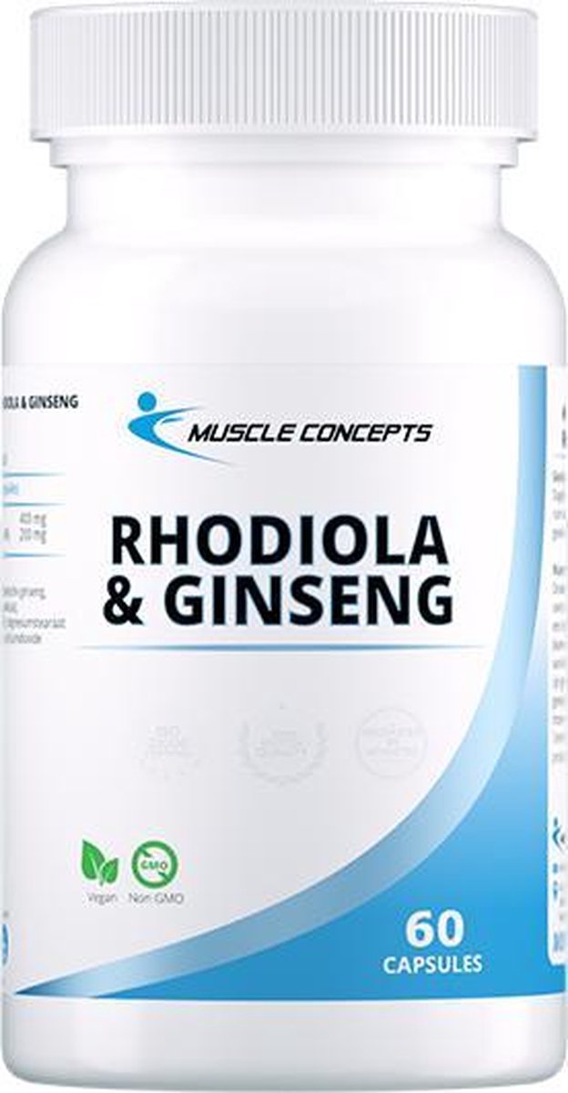 Rhodiola & Ginseng capsules | Muscle Concepts - Kruiden - 60 vegetarische capsules