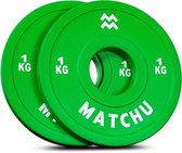Matchu Sports - Fractional plates - Mini halterschijven - 1 KG - Groen - Set van 2 stuks