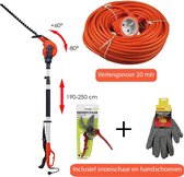 Kibani Elektrische Heggenschaar XXL - Incl. snoeischaar, Verlengsnoer 20mtr & handschoenen  – 450W – 49 cm Zwaardlengte – Telescopisch