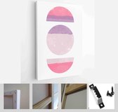A trendy set of Abstract Pink Hand Painted Illustrations for Wall Decoration, Social Media Banner, Brochure Cover Design or Postcard Background - Modern Art Canvas - Vertical - 191