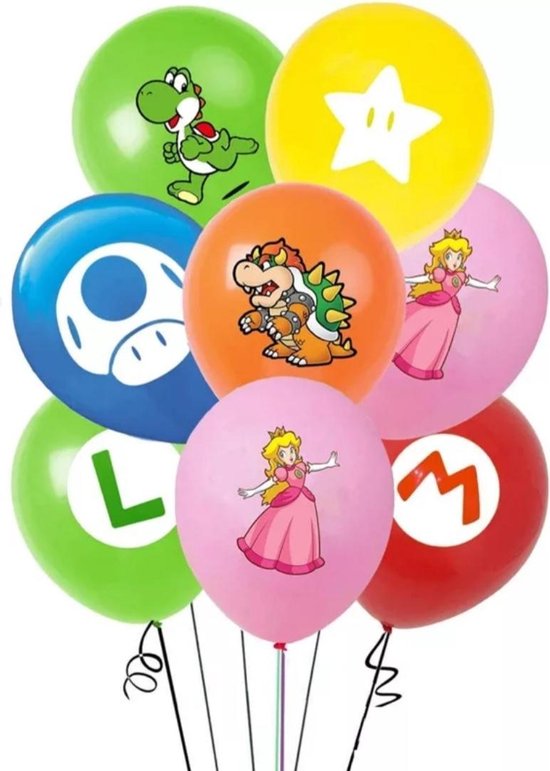 Mario - Super Mario  12 stuks ballonnen/Verjaardag/party/themafeest