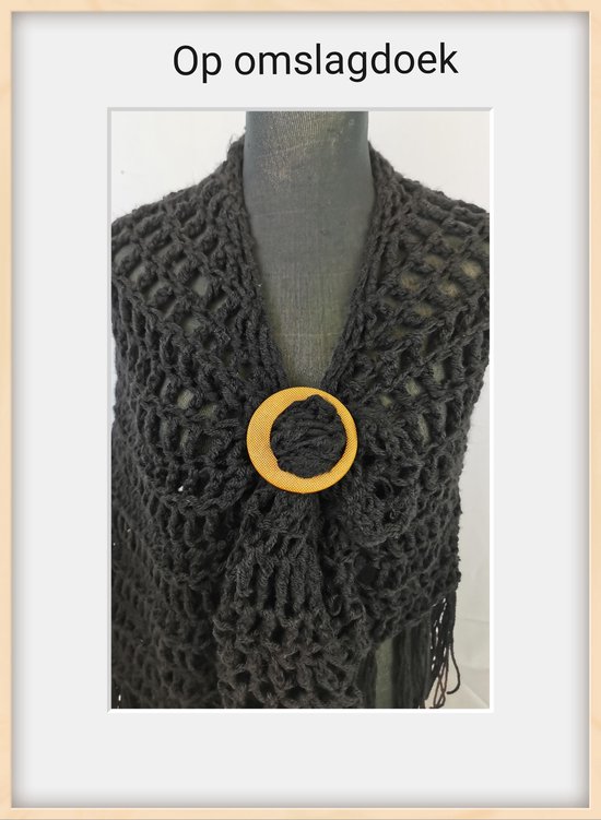 Sjaal ring-bamboe look- Ovaal - handige ring voor - sjaal - Sarong - omslagdoek vast te zetten zonder gaatjes maken.