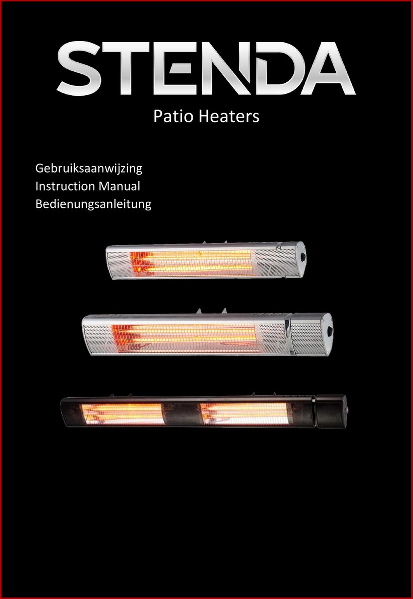 Terrasverwarmer elektrisch 1500 watt - minimaal rode gloed! - Mat zwart - 3 standen - afstandsbediening - Stenda Calor Sombra - Mat zwart – foto 2