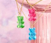 Ketting - Goudkleurig - Gummy Bear - Roze