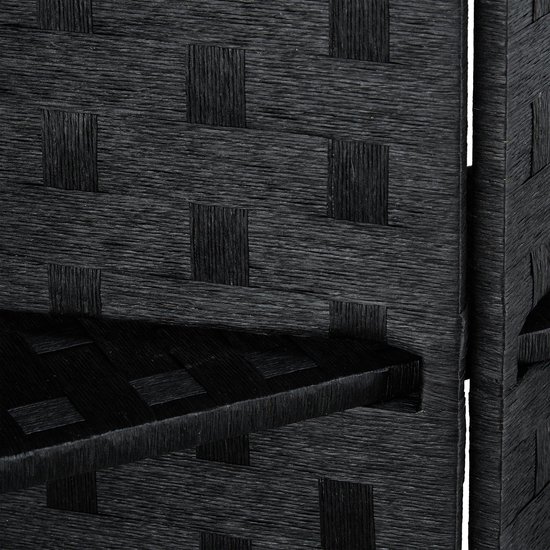 Relaxdays kamerscherm kamerverdeler - roomdivider - scheidingswand - paravent - 4 panelen - zwart