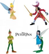 Speelset - Peter Pan, Kapitein Haak, Tinkerbell en Silvermist - ca. 9cm - kunststof - Bullyland.