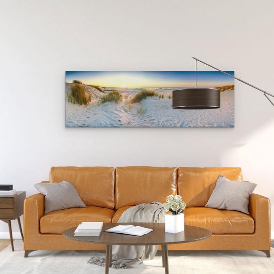 Artaza - Peinture sur toile - Plage et dunes au coucher du soleil - 120 x 40 - Groot - Photo sur toile - Impression sur toile