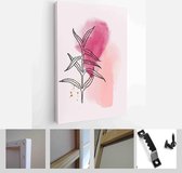 Teal and Peach Abstract Watercolor Compositions. Set of soft color painting wall art for house decoration or invitations - Modern Art Canvas - Vertical - 1965185275 - 80*60 Vertica