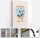 Abstract Botanical Organic Art Illustration. Set of soft color painting wall art for house decoration. Minimalistic canvas background design - Modern Art Canvas - Vertical - 195743