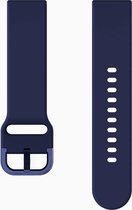 Siliconen Sportband Geschikt voor Samsung Galaxy Watch Active 2 & 4§ En Nog Meer- Donkerblauw - 20mm - Maat M/L