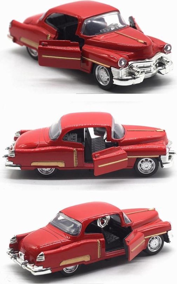 Old Timer Cadillac - Modelauto - Geluid en Licht - Speelgoed Autos - 1:36 - Rood