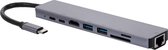 SMT 8IN1 USB -C Hub Adapter - RJ45 Ethernet - SD - Micro SD - 2x USB 3.0 -TF -4K HDMI - 2x USB-c - Type C