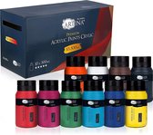 Artina Acrylverf Set Crylic 10 stuk - 500ml Flessen Schilderij Set Kleurrijke Verf Set - Levendige Kleuren