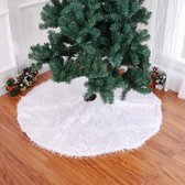 Kerstboomdeken | Kersttapijt | Pluche | Kerstdecoratie | Kerstboomversiering | 90 Cm | Dennendeken | Wit