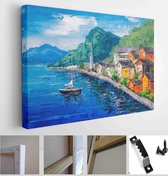 Itsallcanvas - Schilderij - Oil Painting Hallstatt. Austria Art Horizontal Horizontal - Multicolor - 60 X 80 Cm