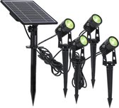 4x set tuinverlichting op zonne energie - Wit licht - Tuindecoratie