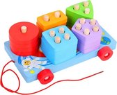 ZaCia Shape Puzzle on Wheels - Plug-in Game - Pulling Figure - Blocs