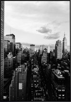 Poster in zwart-wit van gebouwen New York - 20x30 cm