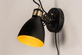 Lumidora Wandlamp 74461 - E14 - Zwart - Goud - Metaal