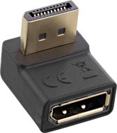 DisplayPort adapter met DP_PWR - 90° haaks naar boven - versie 1.2 (4K 60Hz) / zwart