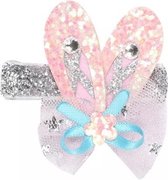 Zachte feest haarclip / haarklem - 0+ maanden - meisje baby haaraccessoires - bekleed zacht glitter prinses roze stoffen haarspeld clipje