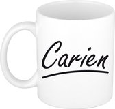 Carien naam cadeau mok / beker sierlijke letters - Cadeau collega/ moederdag/ verjaardag of persoonlijke voornaam mok werknemers