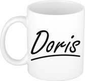 Doris naam cadeau mok / beker sierlijke letters - Cadeau collega/ moederdag/ verjaardag of persoonlijke voornaam mok werknemers