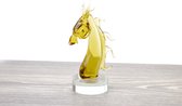 Glazen Paard - Bruin Goud - Beeldjes - Beeldjes decoratie - Beeldjes dieren - Glazen beeldjes dieren - Glazen beeldjes decoratie - Glazen dieren - Glassculptuur - Glazen beelden en figuren