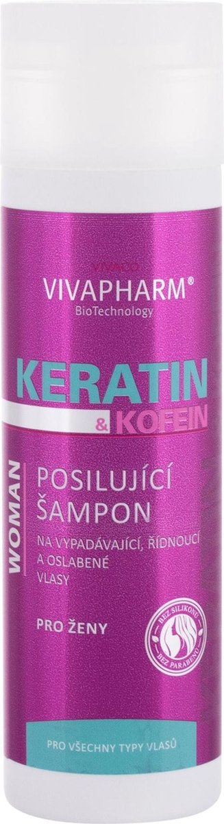VIVAPHARM® Haar Shampoo met met Cafeïne & Keratine - 200 ml