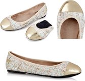 Sorprese – ballerina schoenen dames – Butterfly twists Verity Nude Bouclé – maat 37 - ballerina schoenen meisjes