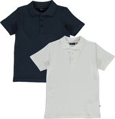 Blue Seven - Jongens - Set(2delig) - Polo Shirts - Navy en Wit - 128