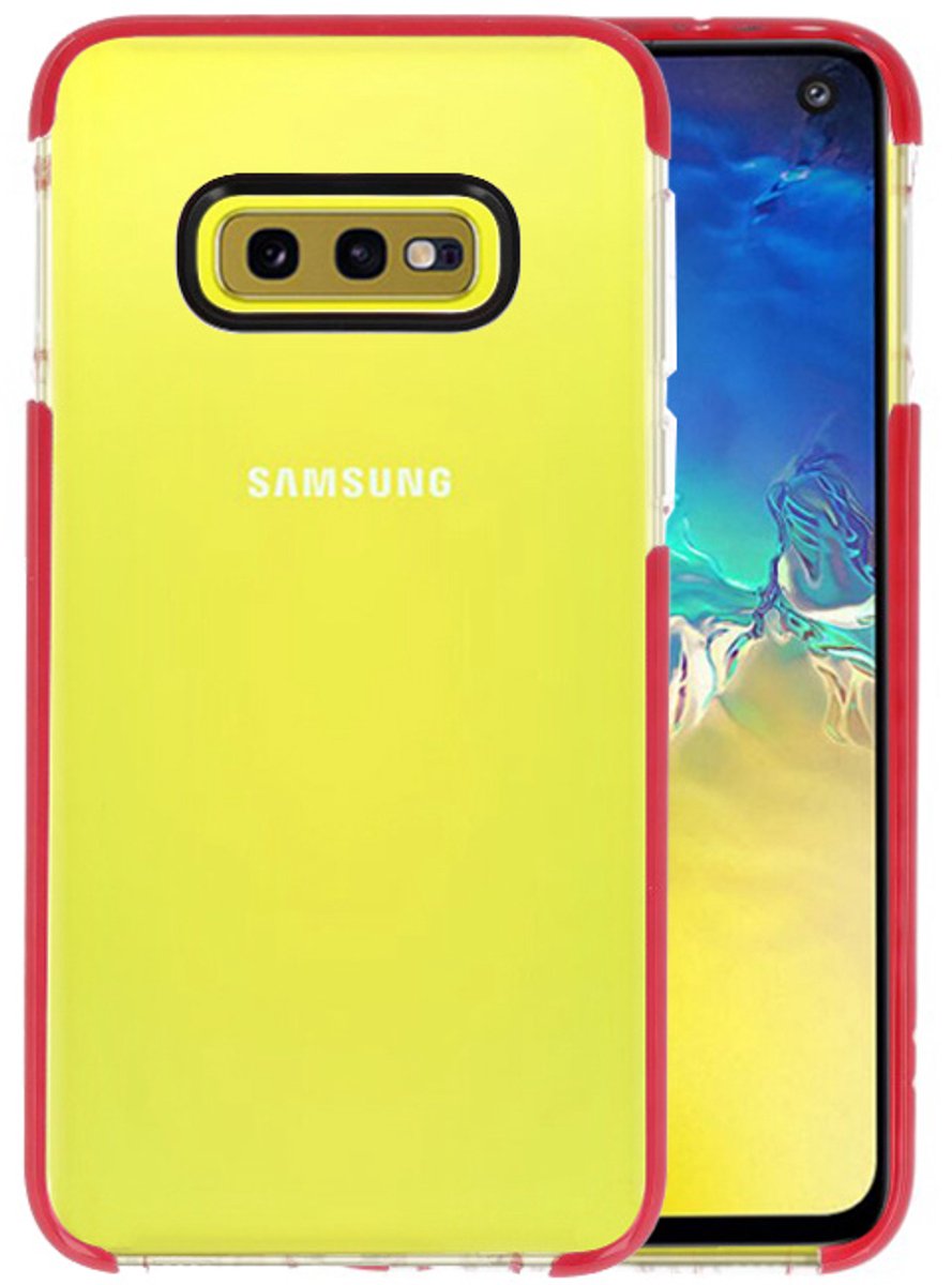 Armor TPU Hoesje - Hoesje Geschikt voor Samsung Galaxy S10e Transparant / Rood