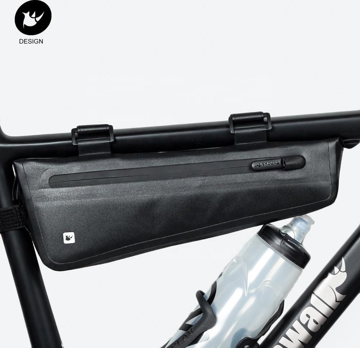 Fiets Frametas - Bike Packing - Lichte (180gram), smalle (6cm) & waterdichte tas voor Racefiets of Mountainbike - 2.2L
