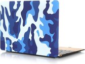 Macbook 12 inch case van By Qubix - Camo blauw - Macbook hoes Alleen geschikt voor Macbook 12 inch (model nummer: A1534, zie onderzijde laptop) - Eenvoudig te bevestigen macbook cover!