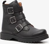 Groot leren meisjes biker boots - Zwart - Maat 32 - Echt leer