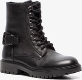 TwoDay leren meisjes veterboots - Zwart - Maat 33 - Echt leer