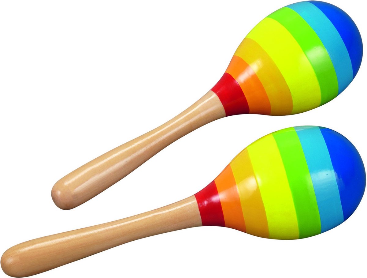 GOKI Maracas - Streepjes - L20Cm - Hout - 3 Jaar
