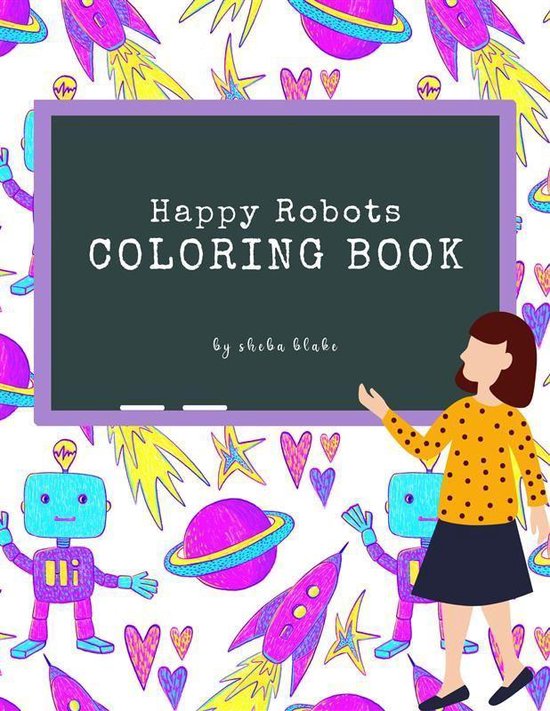 Happy Robots Coloring Book for Kids Ages 3+ (Printable Versi ... - cover